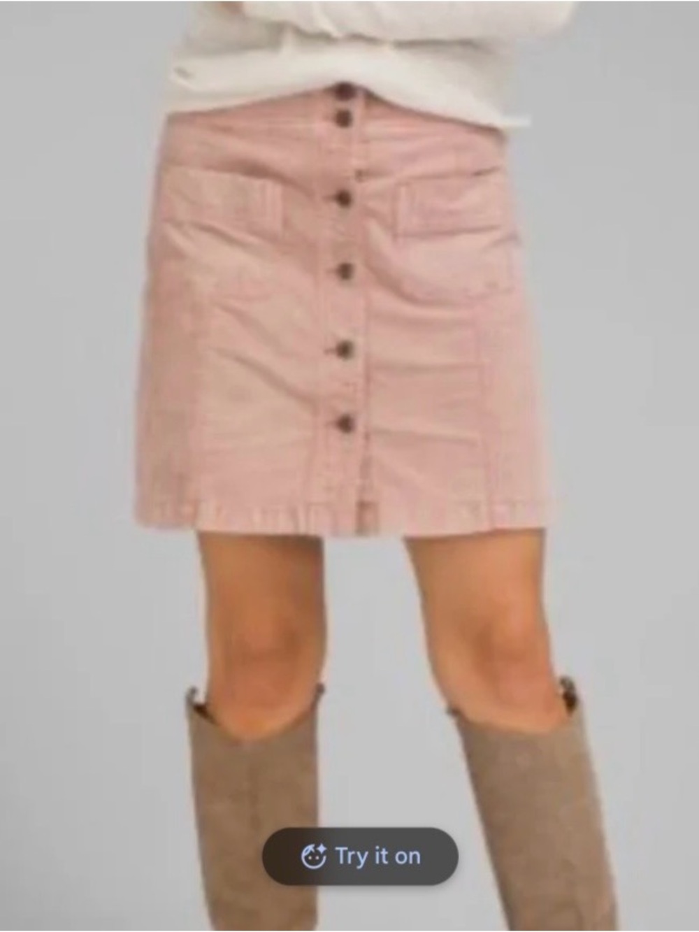 Prana Blush Button-Front Mini Skirt